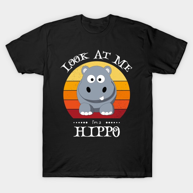 Funny Halloween Animal Look At Me Im a Hippo T-Shirt by Art master